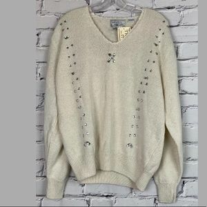 Retro Maurada Womens Beige Knit‎ Sweater Large NEW